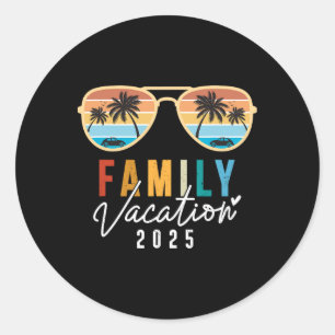 Family Vacation 2025 Beach Summer Men Women Kids M Classic Round Sticker