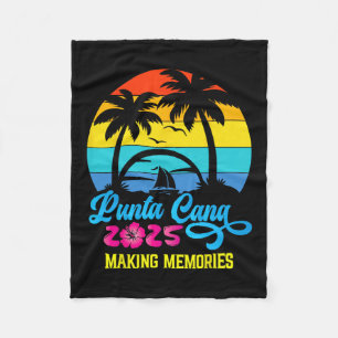 Family Vacation 2025 Dominican Republic Punta Cana Fleece Blanket