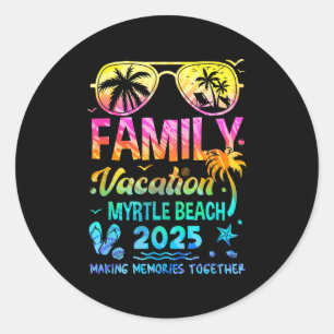 Family Vacation 2025 Myrtle Beach Matching Memorie Classic Round Sticker