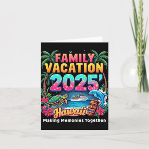 Family Vacation 2025 Vintage Hawaii Summer Matchin Card