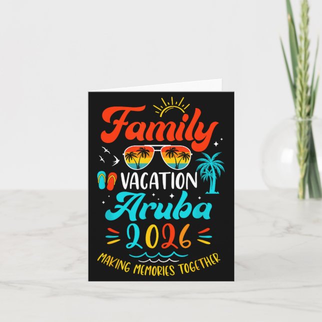 Family Vacation 2026 Aruba Matching Summer Vacatio Card (Front)