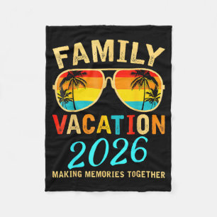 Family Vacation 2026 Beach Matching Summer Fleece Blanket
