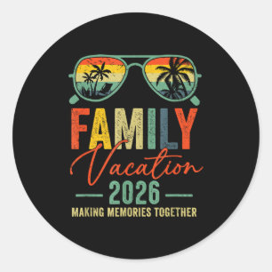 Family vacation 2026 beach matching summer vacatio classic round sticker