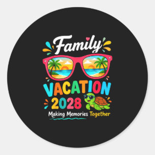 Family vacation 2028 summer beach family trips classic round sticker