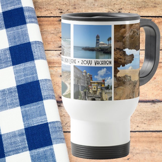 Family Vacation 6 Photo Collage Fun Custom  Travel Mug (Creator Uploaded)