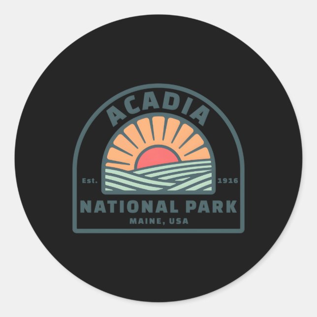 Family Vacation Acadia National Park Classic Round Sticker (Front)