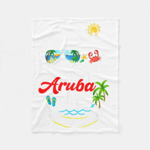 Family Vacation Aruba 2026 Making Memories Beach Fleece Blanket
