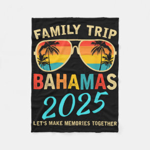 Family Vacation Bahamas 2025 Matching Group Summer Fleece Blanket