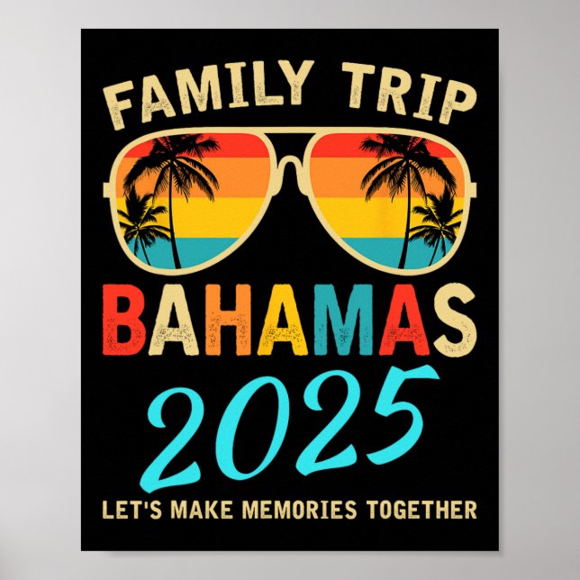 Family Vacation Bahamas 2025 Matching Group Summer Poster (Front)