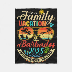 Family Vacation Barbados 2025 Memories Family Summ Fleece Blanket