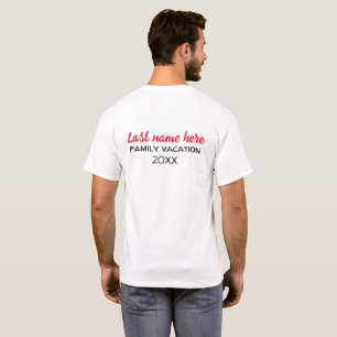 Family Vacation Black and Red Custom Men's T-shirt