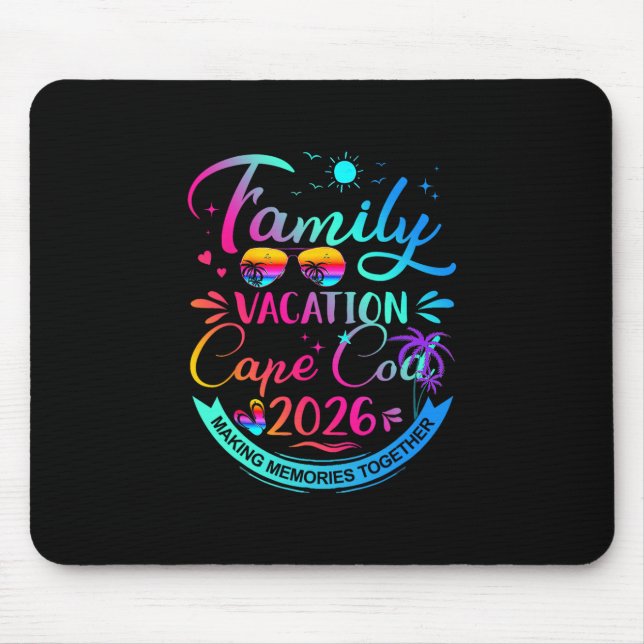 Family Vacation Cape Cod 2026 Palm Tree Gift  Mouse Pad (Front)