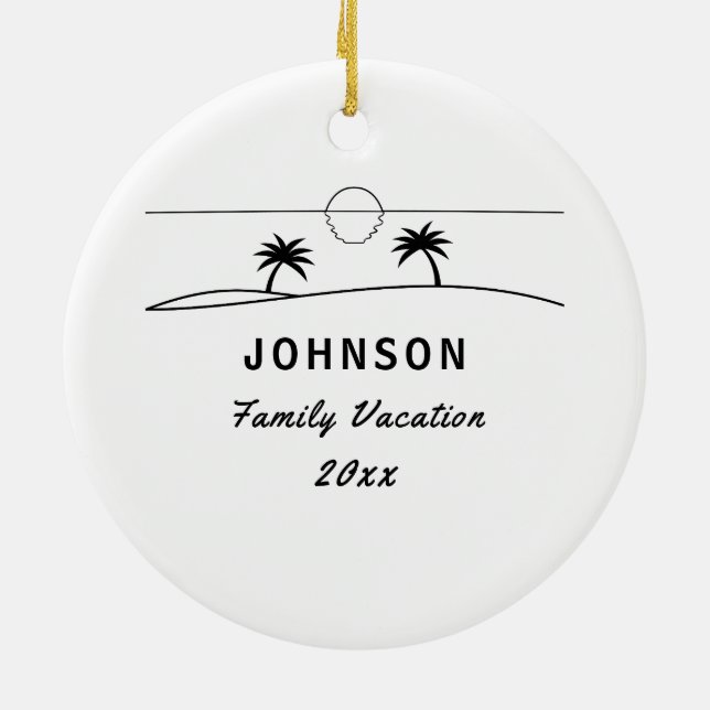 Family Vacation Ceramic Tree Decoration (Back)