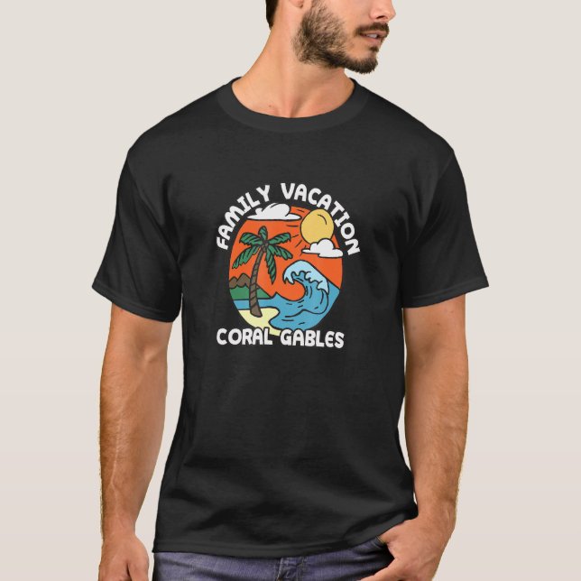 Family Vacation Coral Gables Beach Florida Beach B T-Shirt (Front)