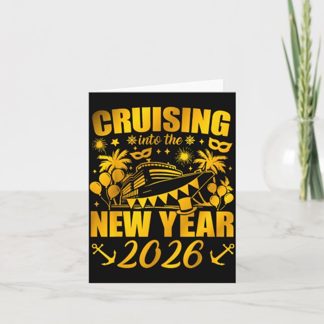 Family Vacation Cruise Ship 2026 New Year Party Cr Card (Front)
