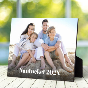 Family Vacation Custom Photo Bold Typography DIY Plaque