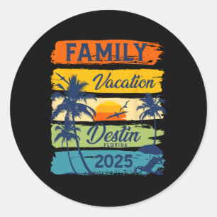 Family Vacation Destin Florida 2025 Matching Famil Classic Round Sticker