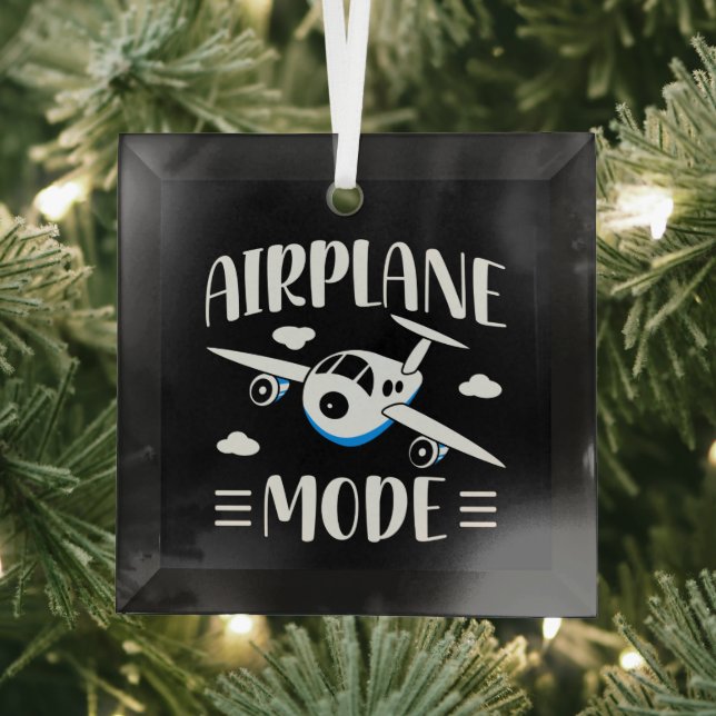 Family Vacation - Flying w/ Kids - Aeroplane Mode Glass Tree Decoration (Insitu)