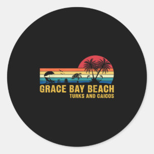 Family Vacation Grace Bay Beach Turks & Caicos Classic Round Sticker