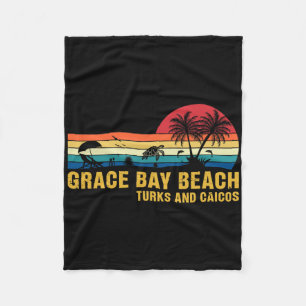 Family Vacation Grace Bay Beach Turks And Caicos S Fleece Blanket