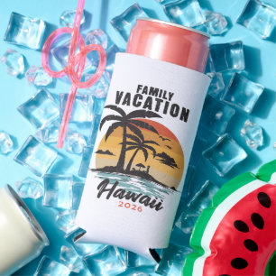 Family Vacation Hawaii 2026 Tropical Seltzer Can Cooler