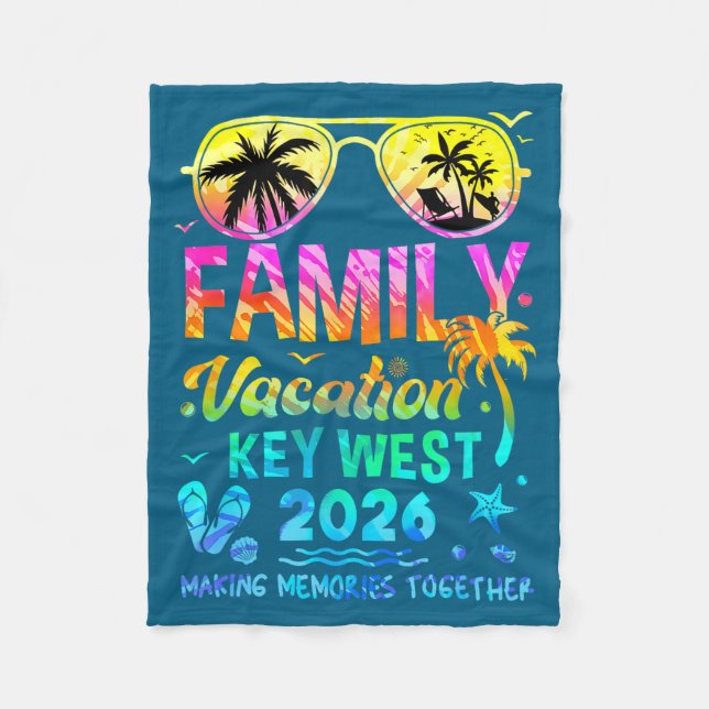 Family Vacation Key West Matching Fleece Blanket (Front)