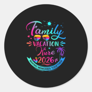 Family Vacation Kure 2026 Palm Tree Gift Classic Round Sticker