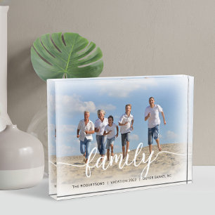 Family Vacation Memories Script Overlay Photo Block