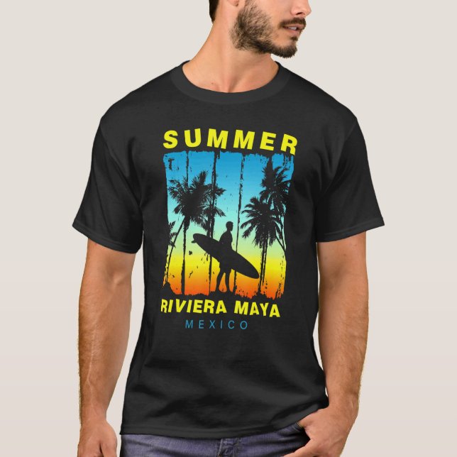 Family Vacation Mexico Riviera Maya Sunset Beach T-Shirt (Front)
