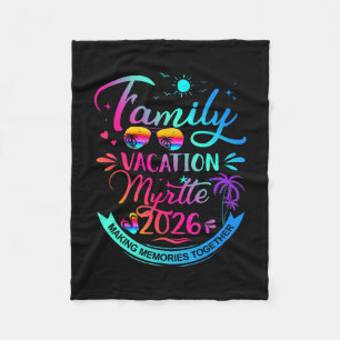 Family Vacation Myrtle 2026 Palm Tree Gift  Fleece Blanket