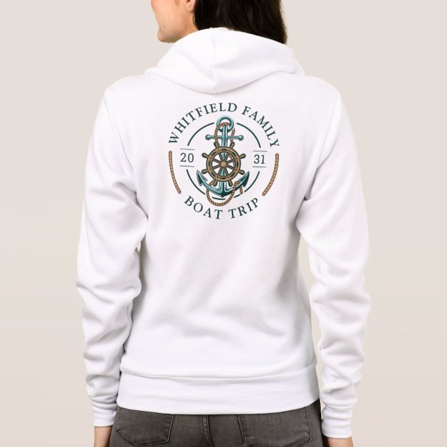 Family Vacation Nautical Custom Boat Trip Hoodie (Back)