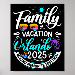 Family Vacation Orlando 2025 Beach Summer Vacation Poster