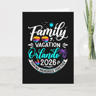 Family Vacation Orlando 2026 Beach Summer Vacation Card