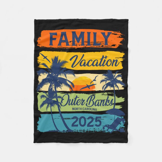 Family Vacation Outer Banks North Carolina 2025 Fa Fleece Blanket (Front)