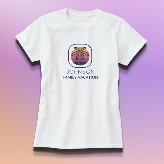 Family Vacation Personalised Palm Tree T-Shirt (Creator Uploaded)