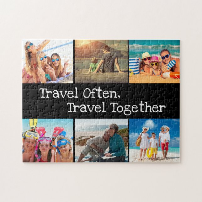 Family Vacation Photo Collage Travel Often Jigsaw Puzzle (Horizontal)