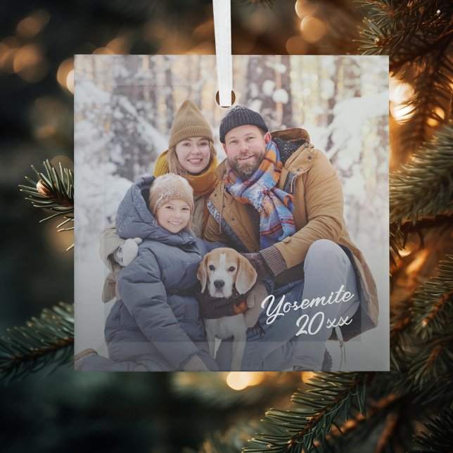 family vacation photo keepsake glass tree decoration (Creator Uploaded)