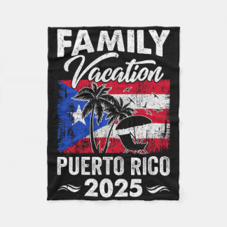 Family Vacation Puerto Rico 2025 Beach Summer Vaca Fleece Blanket