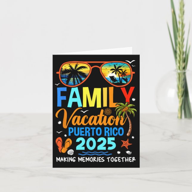 Family Vacation Puerto Rico 2025 Family Vacation T Card (Front)