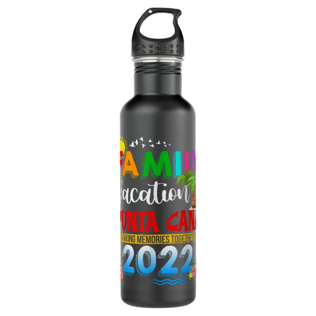 Family Vacation Punta Cana Making Memories Togethe 710 Ml Water Bottle (Front)
