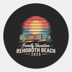 Family Vacation Rehoboth Beach 2025 Coastal Family Classic Round Sticker