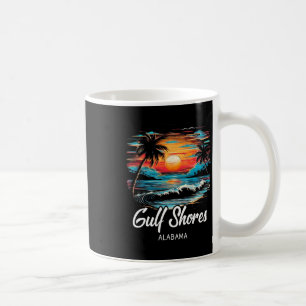 Family Vacation Retro Sunset Alabama Gulf Shores Coffee Mug