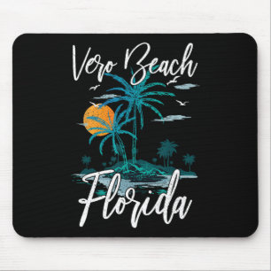 Family Vacation Retro Sunset Florida Vero Beach Mouse Pad