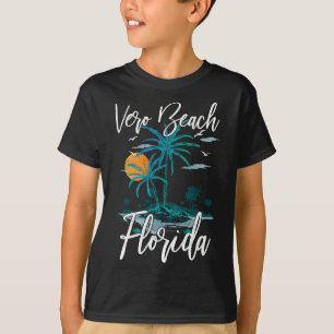 Family Vacation Retro Sunset Florida Vero Beach  T-Shirt