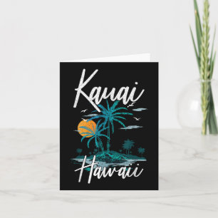 Family Vacation Retro Sunset Hawaii Kauai  Card