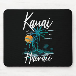 Family Vacation Retro Sunset Hawaii Kauai Mouse Pad