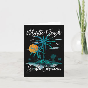 Family Vacation Retro Sunset South Carolina Myrtle Card