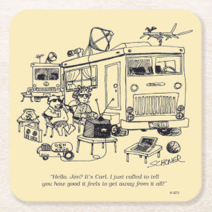 Family Vacation Square Paper Coaster