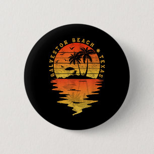 Family Vacation Tees Texas Galveston Beach Vintage 6 Cm Round Badge