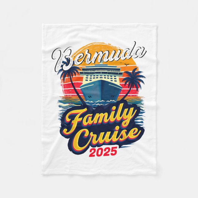 Family Vacation Vacay Squad Family Cruise Bermuda  Fleece Blanket (Front)